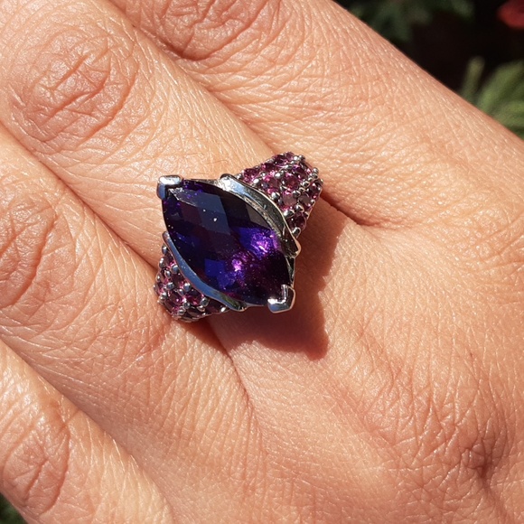 925 Untreated Rhodolite Garnet, Purple Marquise Amethyst. Price Is Firm. - Picture 3 of 6
